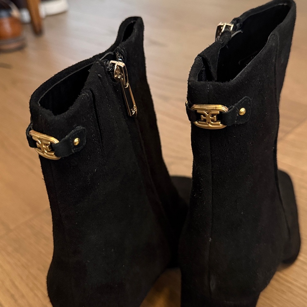 Sam Edelman Black Suede Heeled Boots - Picture 4 of 5